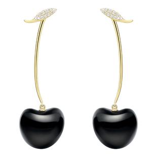 [HEFANG何方奥莱]何方珠宝车厘子长款耳环轻奢小众耳饰新年礼物