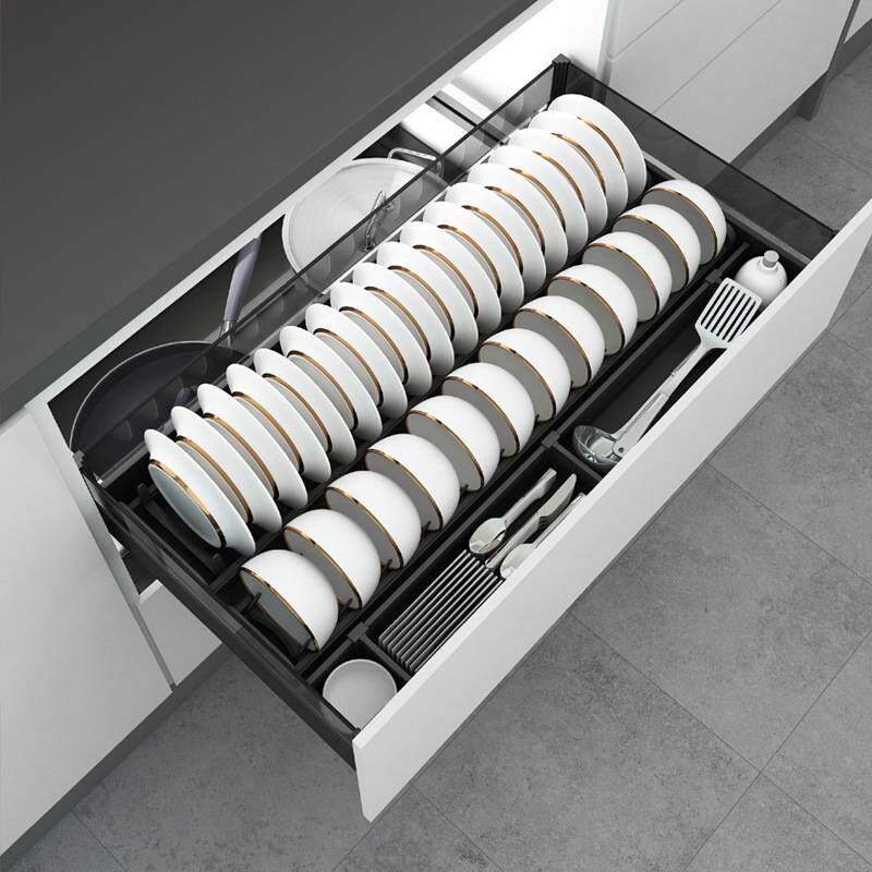 飞鸥拉篮厨房橱柜碗碟拉篮铝合金锅具碗盘收纳双层抽屉式碗篮,家装主材,拉篮,淘宝优惠券,粉丝福利购,淘宝优惠卷