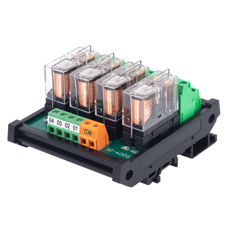 欧姆龙继电器模组模块12V24V直流220交流信号隔离PLC放大板2开2闭