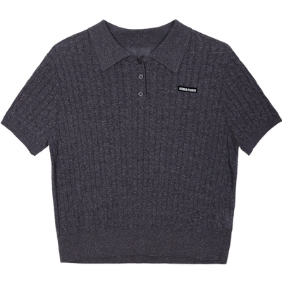 MIU系学院风高智感绞花毛针织