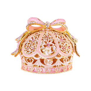 A蝴蝶结皇冠耳环戒指收纳盒结婚订婚三金首饰盒闺蜜礼物精致高档