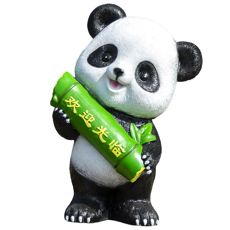 户外卡通可爱熊猫雕塑摆件