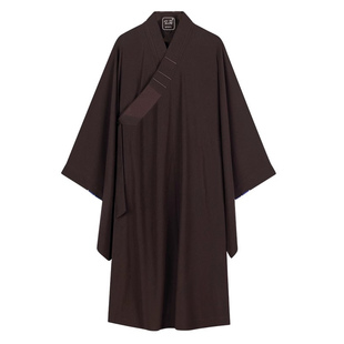 高档海青居士服男女海清僧服深咖啡黑色木兰色皈依青衣薄款禅修服