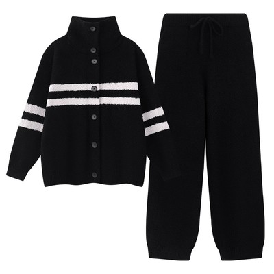 情侣睡衣秋冬季加厚女家居服开衫