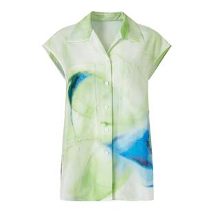 IMM尹默春桑蚕丝12mm丝棉纺新中式印花无袖衬衫上衣女