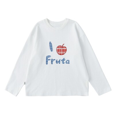 棵初童装苹果格纹印花长袖T恤