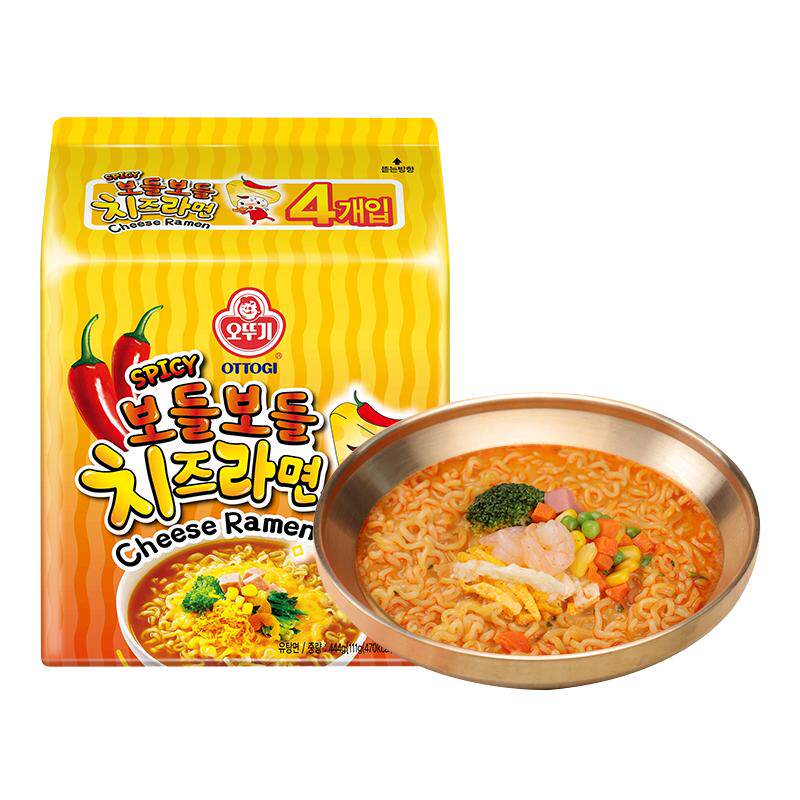 不倒翁韩国辣味芝士拉面4分钟