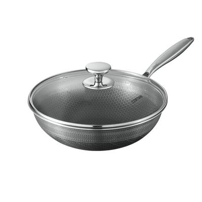 卡罗特316不锈钢双面蜂窝炒锅