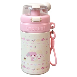 元森商店可爱卡通316不锈钢保温杯女生高颜值吸管杯水杯办公茶杯