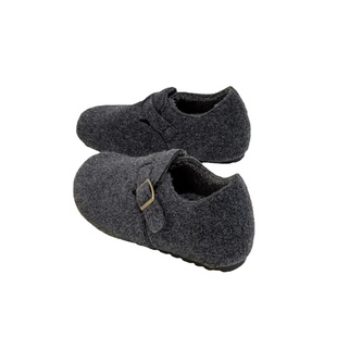 羊羔毛~加绒内增高勃肯鞋2025新款冬季厚底单鞋小个子灰色毛毛鞋