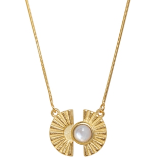 LOPHNE【芒】原创设计小众白贝母纯银k金项链 复古毛衣链精致礼物