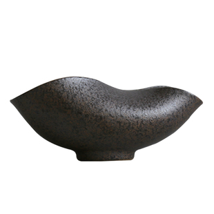 六合堂手工创意铁锈石斑纹茶铲 陶瓷茶具茶荷茶则茶勺花插花器