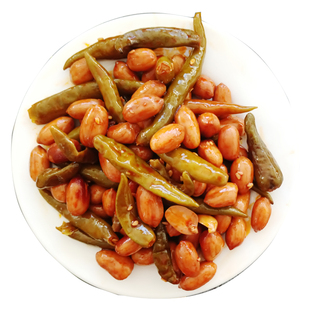 老坛腌花生腌辣椒手工农家腌制泡米椒酱花生辣椒下酒菜咸辣500克