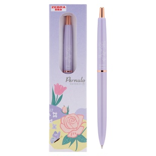 日本zebra斑马流珠中性笔花朵限定 款Pernulo金属笔杆重手感黑色女生高颜值送人礼物JJ30按动黑笔0.5mm
