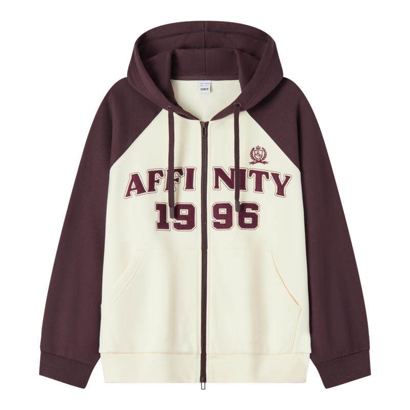 森马外套女连帽插肩袖宽松上衣