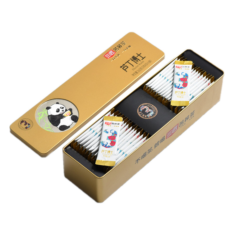 芦丁铁盒四川特产包邮黑苦荞茶