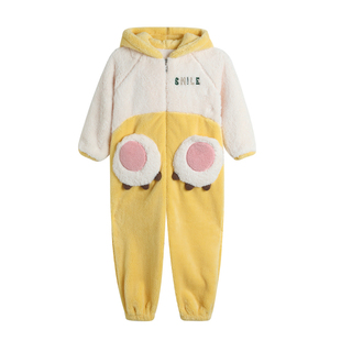 男童连体睡衣秋冬季法兰绒防踢被睡袋珊瑚绒宝宝儿童家居服连体衣