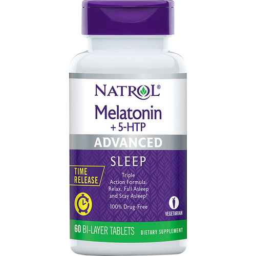 Natrol美国褪黑素睡眠片6mg 5htp五羟色氨酸片B6轻松好眠
