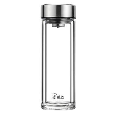 希诺正品家用茶杯抗菌双层玻璃杯