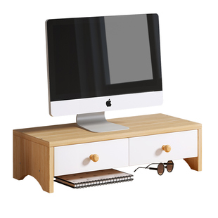 电脑增高架抽屉置物架显示器工位底座支架台式收纳办公室桌面架子