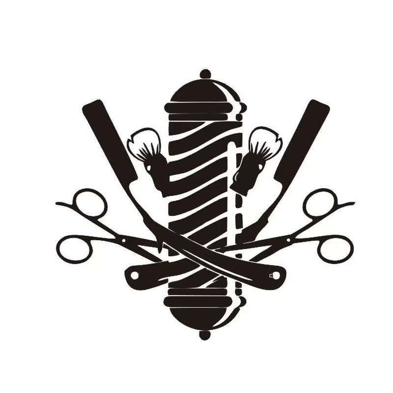 Barbershop防水理发店橱窗墙贴