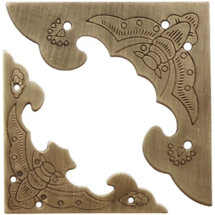 中式柜门铜角花仿古古建大门铜角角片装饰实木大门铜角花