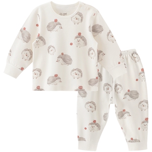 乖奇熊男女宝宝纯棉内衣套装春秋季长袖居家服婴幼儿打底衣服裤子