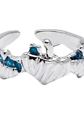 不规则蓝色永恒戒指女