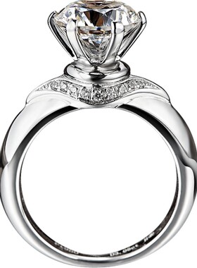 朱诺赫拉经典六爪钻戒纯银镀克拉