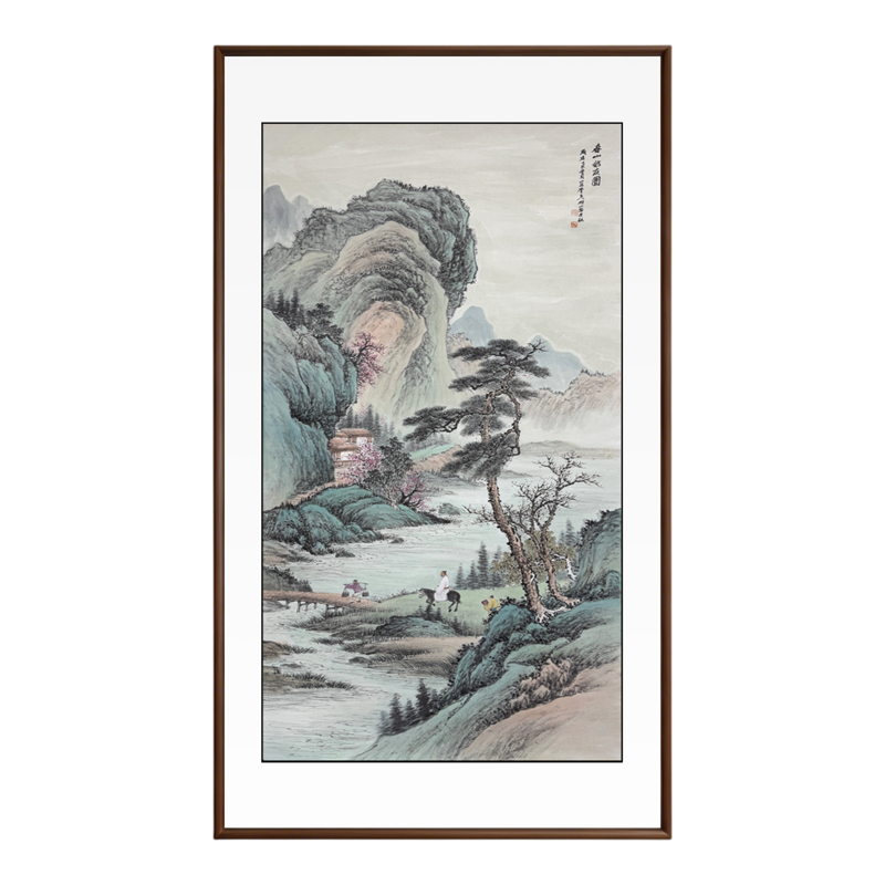 春山访友新中式宣纸山水装饰画