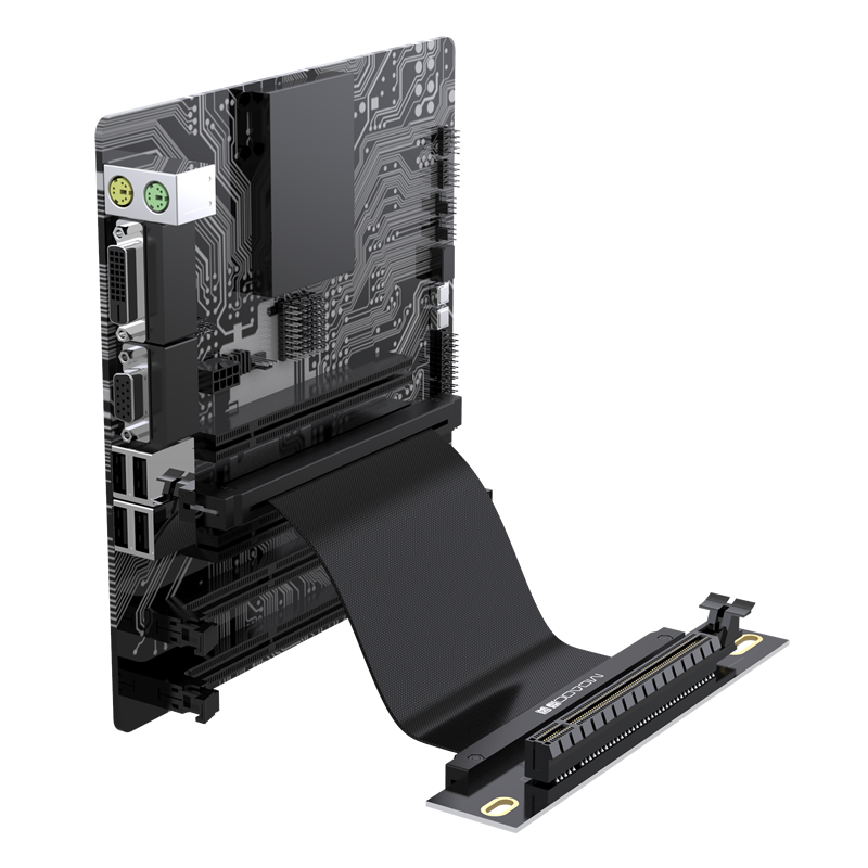 pci-e 3.0 16x显卡延长线 90度竖放 L型台式显卡转接线支持30系卡
