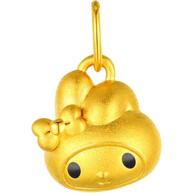 【组合】潮宏基三丽鸥美乐蒂下午茶足金手绳黄金串珠吊坠生日礼物