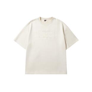 NMAX大码潮牌男装25年夏高克重潮流立体钢印短袖加肥加大纯色T恤