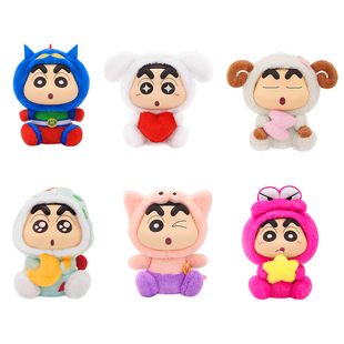 灵动创想蜡笔小新盲盒一套手办毛绒玩偶搪小偶S搪胶公仔新年礼物