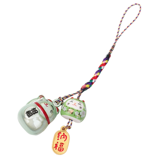 幻彩水音铃福猫招财猫手机挂件 手机U盘包包挂宠物钥匙扣挂饰配件