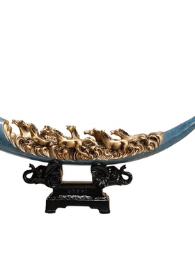 昶晟环保树脂中式办公室象牙摆件