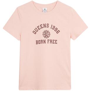 2折特卖款 jessyline夏季款 杰茜莱粉红色减龄百搭全棉短袖T恤女