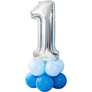 ins银色数字铝膜气球男孩女孩生日派对装饰6布置仪式感拍照道具18