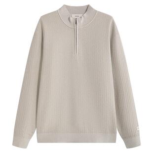 【托斯卡绒混纺】ZIOZIA通勤男装25秋松弛感韩系半拉链套头毛衣