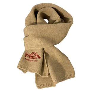 美拉德针织围巾女秋冬季2025新款韩版百搭高级感保暖学生咖色围脖