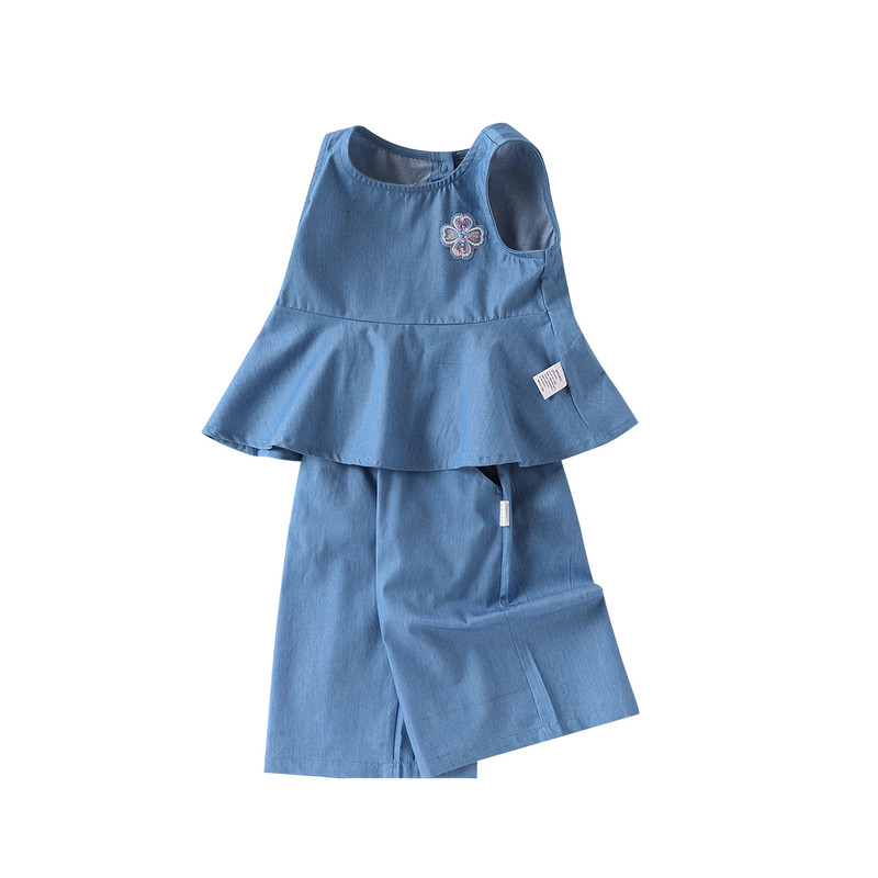女童套装夏季新款小儿童纯棉洋气两件套宝宝休闲背心裤子女孩衣服