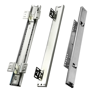 橱柜拉篮侧装轨道加厚滑道抽屉侧装导轨碗柜可调三节厨房碗篮滑轨