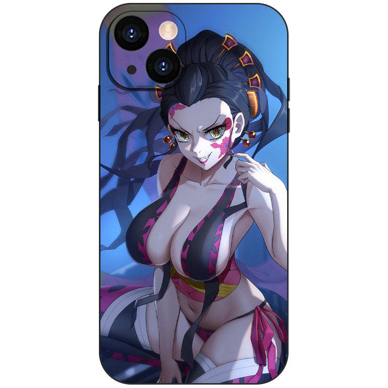 黑发堕姬鬼灭之刃手机壳适用iPhone17小米15/14华为VIVO液态硅胶OPPO磁吸MagSafe苹果16ProMax艺术动漫二次元