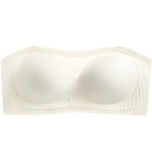 可拆卸透明无肩带抹胸内衣女防滑聚拢无痕隐形裹胸美背防走光文胸