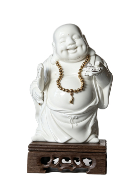 新中式陶瓷迎祥纳福笑佛摆件