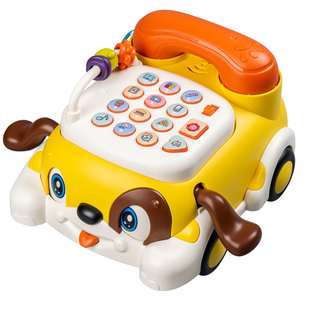儿童电话机玩具仿真音乐座机益智男孩早教宝宝多功能电动万向女孩