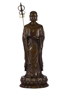 纯铜地藏王菩萨佛像摆件