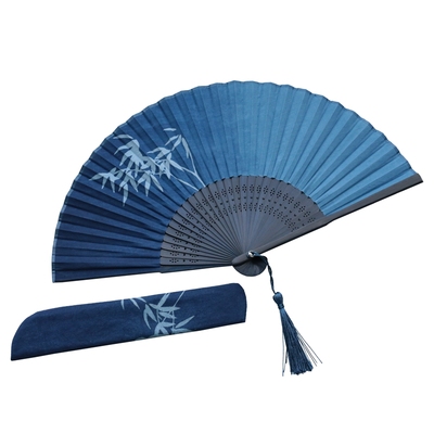 扎染折扇布茗堂文艺范文创