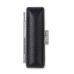 日本印章皮质圆形PU皮盒印章盒子留学圆章盒认印实印姓名私章收纳