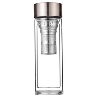 显温双层玻璃杯便携大容量办公智能泡茶水杯加厚隔热滤网男士车载